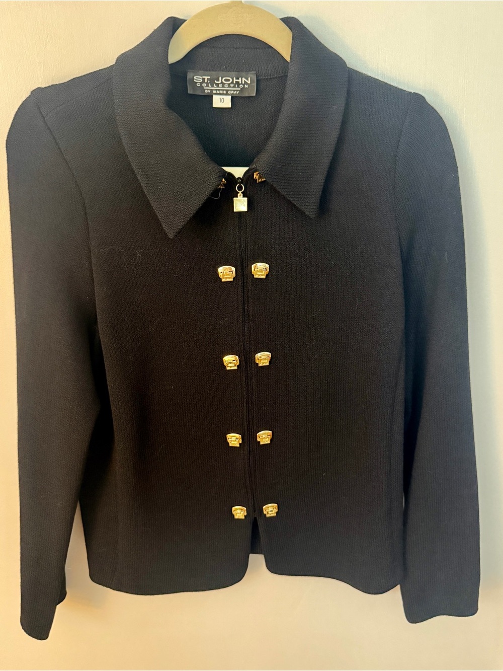 Vintage  St. John collection Marie Gray/ Santana knit blazer🖤
